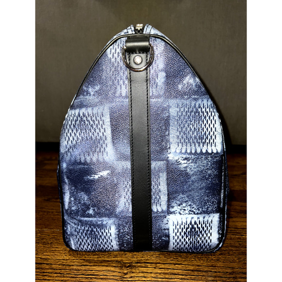 Louis Vuitton Keepall Bandouliere 50 Damier Salt Blue Logo Weekend Travel Bag - Picture 5 of 10